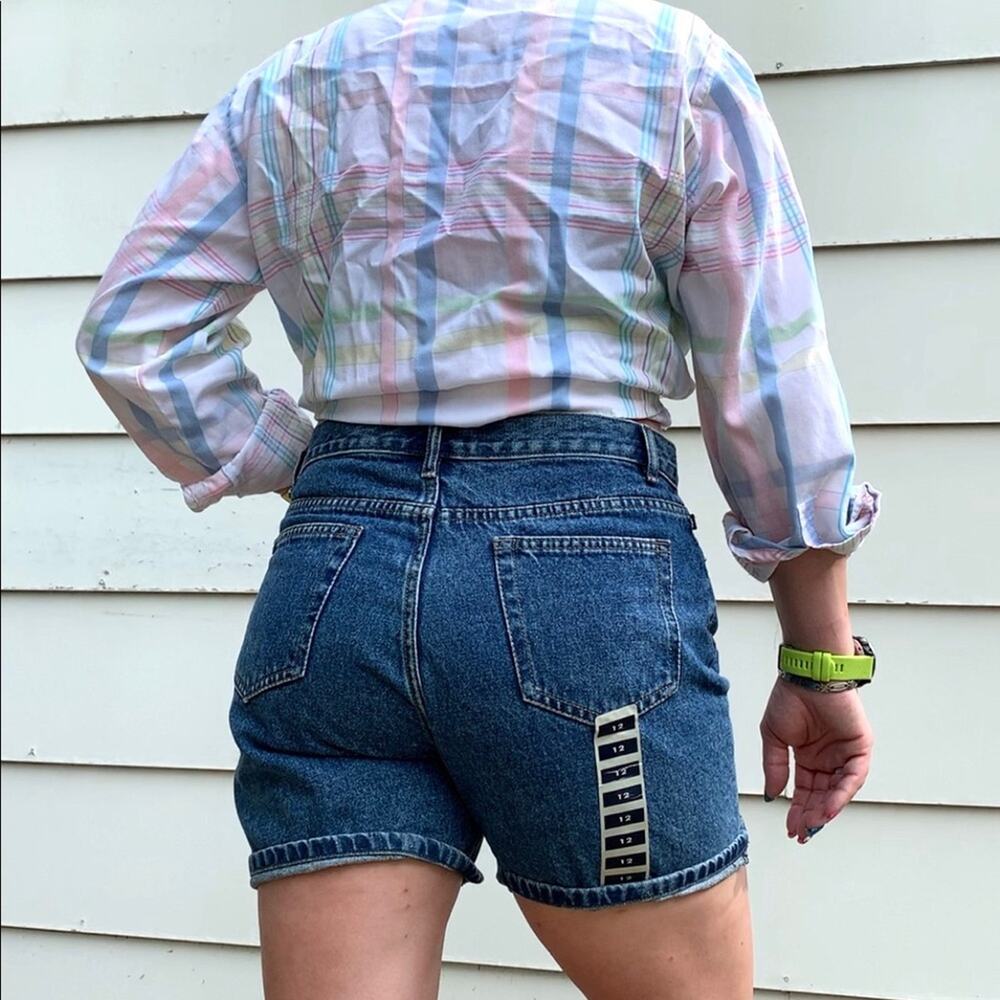 Vintage 90s high waist wedgie mom jean shorts PB Basics Size 12 NWT - Picture 5 of 6